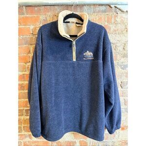 HABITAT • YELLOWSTONE • Blue Fleece 1/4 Zip Pullover Sweater • Mens Size Large